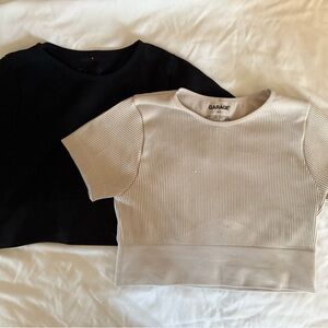 Garage duo Ribbed Black and Cream Tops